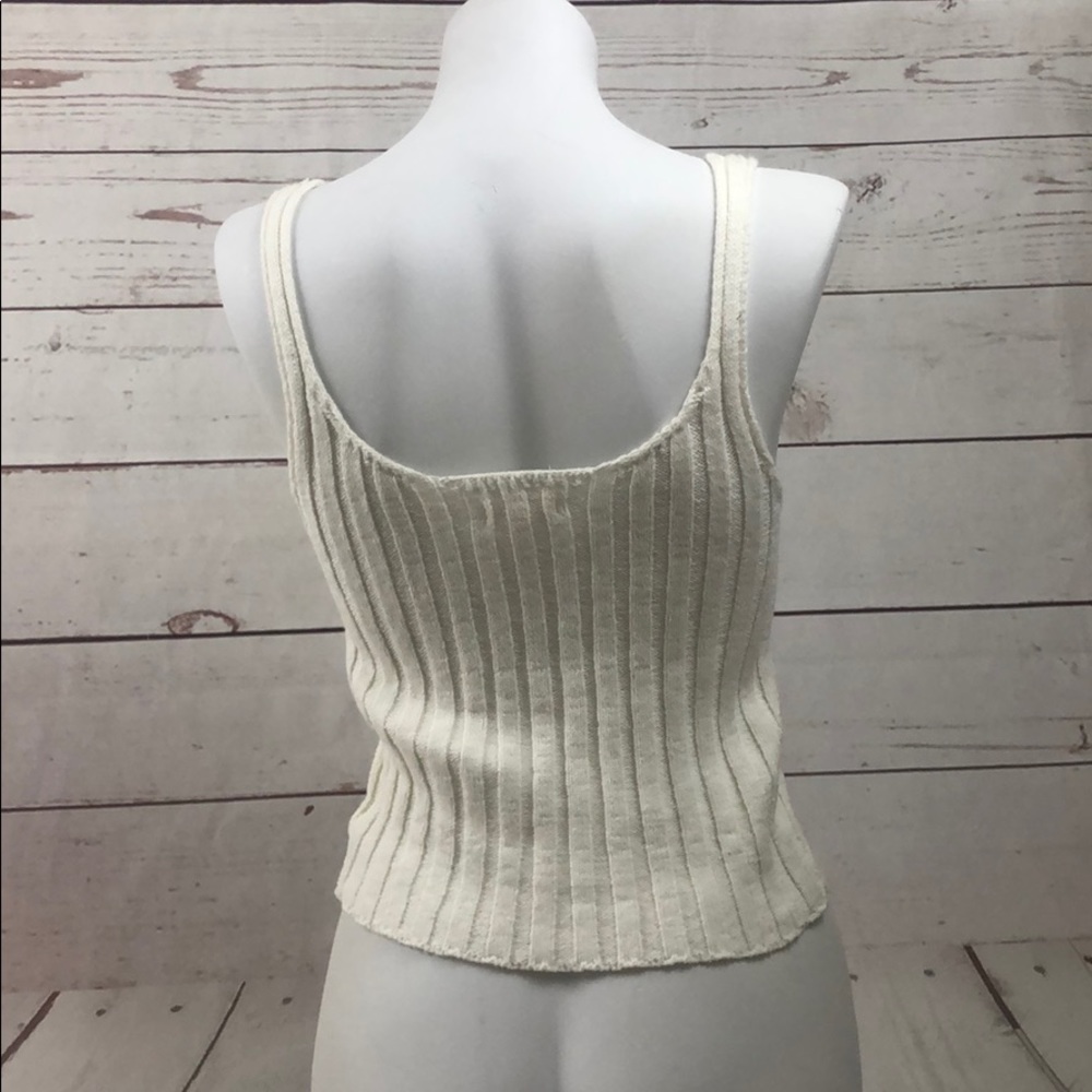 NWT tank top sweater cable knit medium large white - Picture 4 of 9